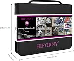 HIFORNY 100 PCS Drawing & Sketching Set, Professional Art Supplies with Graphite,Charcoal, Colored,Watercolor,Metallic Pencils,Blending Tools,Sketchbook and Coloring Book in Zipper Case (Black)