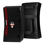 MIGHTY GEARS Kick Shield MMA Muay Thai Curved Kickboxing Pads Strike Pad Punching Foot Target Boxing Training Kick Pad Martial Arts Taekwondo Karate Pads X 1 Unit (Black/Red)