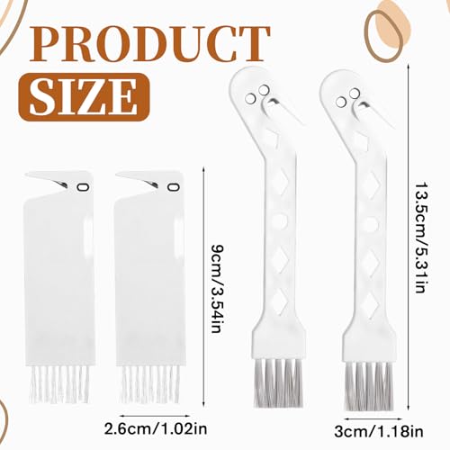 Image of 4 PCS Handheld Vacuum Brush Cleaner Tool, Universal Vacuum Brush Cleaning Tool, 2-in-1 Roller Cleaning Tools for Sweeping Robot (White)