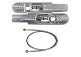 FTD Customs 2000-2005 ZX12 Swingarm Extensions Raw Engrave - Made in USA (Extensions and Brake Line)