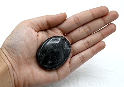 Image of Certified Larvikite Crystal Palm Pebbles Stones for Anxiety Stress Relief Massage - AAA Grade Original Healing Gemstone Agate Palm Stone for Yoga Meditation Spiritual Reiki Feng Shui