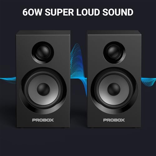 Image of Powered Bookshelf Speakers HiFi Computer Gaming Monitors with Bluetooth 5.3 & 24-Bit USB DAC Stereo Speaker PC Speakers 3.5 inch Woofer,1 inch Silk Dome Tweeter, Adjustable Bass /Treble BT16-Black