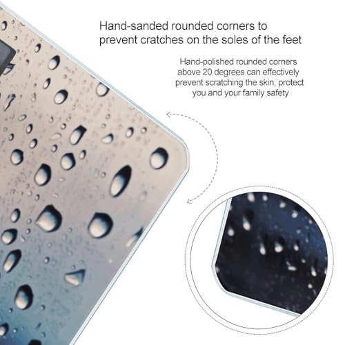Báscula digital de baño con diseño de gotas de lluvia miniatura 4