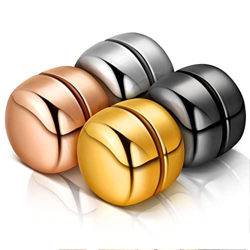 Hijab Magnetic Pins 4 Pieces Strongest Hijab Pin Less Magnets Gold Silver Rose Gold Black Strength Magnetic Multi Use Hijab Pins for Women Scarves and Hijab(Round Style)