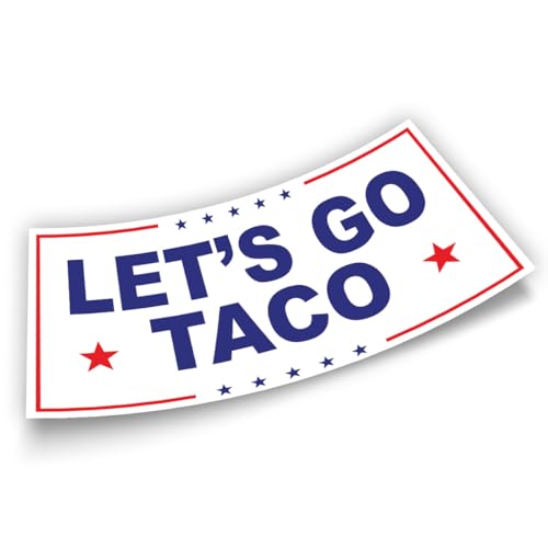 Image of Subtle Let's Go Taco Bumper Sticker Anti Funny Leftist Feminist Social Justice Human Rights White Vinyl Decal for Car Truck, Waterproof UV-Resistant 7.5x3.75in