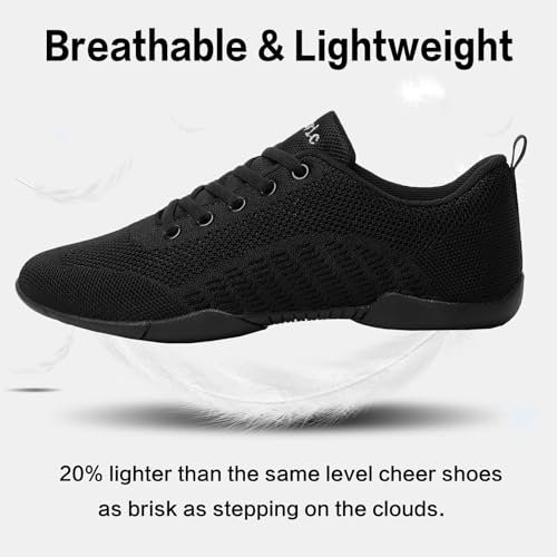 Image of Cheer Shoes for Youth Girls White Cheerleading Athletic Dance Shoes Tennis Sneakers for Competition Sport Training