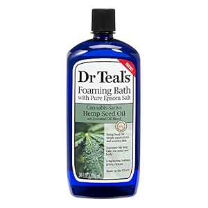 Dr Teal’s Hemp Seed Oil Foaming Bath (1 Bottle, 34oz) – Cannabis Sativa Hemp Seed Oil – Essential Oils Blended with Pure Epsom Salt Eases Any Aches & Pains While Deeply Moisturizing Your Skin