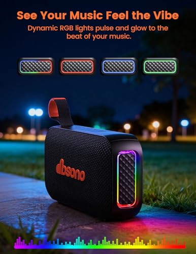 Bluetooth Speaker Stereo 20W Loud Sound: 30H Playtime, IPX5 Water Resistant, Portable Wireless Speakers, Powerful Bass, Lightshow, Birthday Gifts for Men/Adults/Teens, Beach Vacation Essentials, Black - Image 7