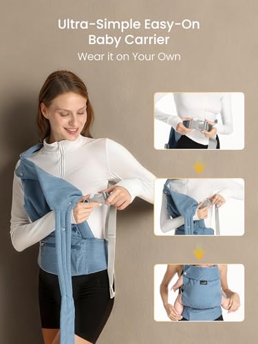 Image of GROWNSY Baby Carrier Newborn to Toddler with Head Support, Denim Blue