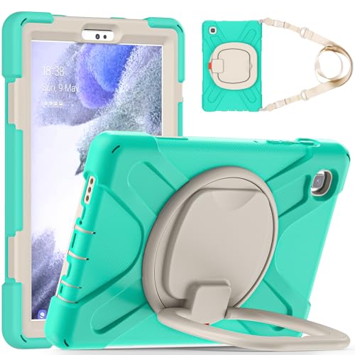 Étui Samsung Galaxy Tab A7 Lite 8.7 2021 antichoc avec béquille rotative et bandoulière