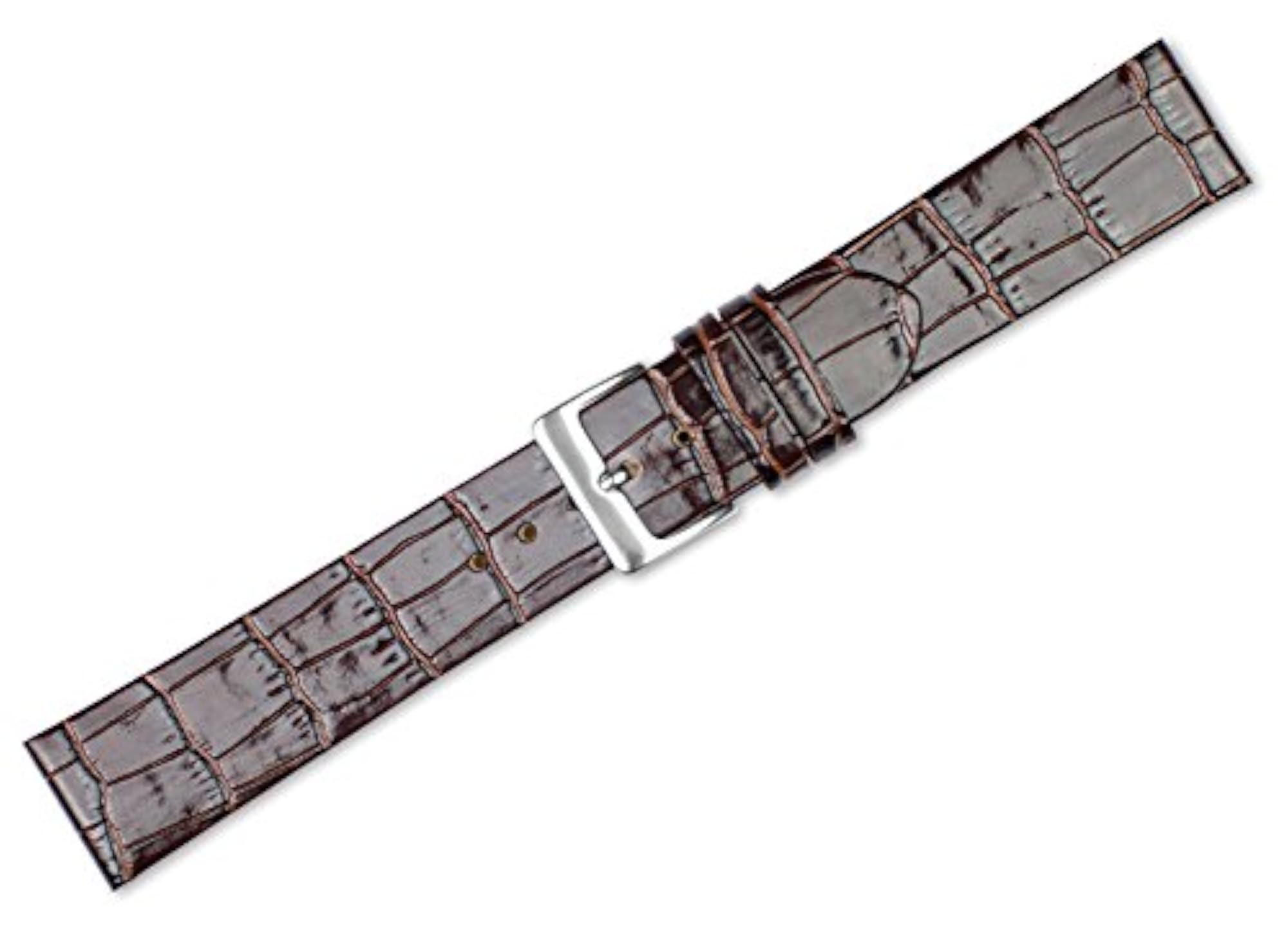 Alligator Grain Flat Watch Band, Choice of Color & Width