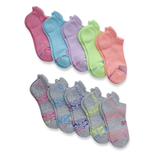 Hanes Girls' Comfort Fit Heel Shield and No Show Socks, 10-Pair Packs2