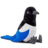 ZHONGXIN MADE Magpie Plush Toy - Realistic 12inch Black Magpie Bird Stuffed Animal, Cute Little Bird Raven Plush as Gift for Your Friends