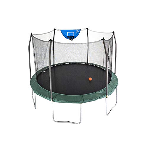 Skywalker Trampolines 12-Foot Jump N’ Dunk Trampoline with Enclosure Net - Basketball Trampoline