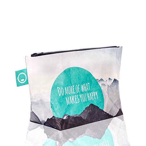 happybrush Kulturbeutel | ultra-leichte, wasserdichte Kosmetiktasche aus Tyvek | veganer Badebeutel reiss- & wasserfest | robuste Kulturtasche für den Urlaub & Reisen | waschbar & Made in Germany