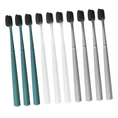 HIAKDOFT 10 piezas Cepillo Dientes Suave Nylon Cepillos Portátiles con Diseño Ergonómico para Cuidado Oral Limpieza Efectiva Dientes Paquete Individual Fácil de Transportar Color Aleatorio