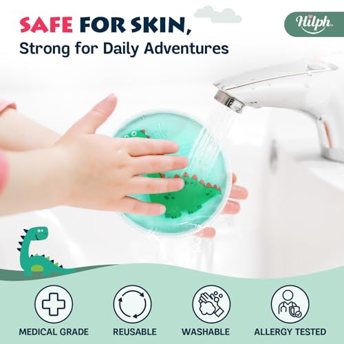 Hilph Kids Ice Packs for Boo Boos, 3 Reusable Dinosaur Ice Packs for Kids, Toddler Ice Pack for Injuries, Fever, Swelling, Bruise Relief