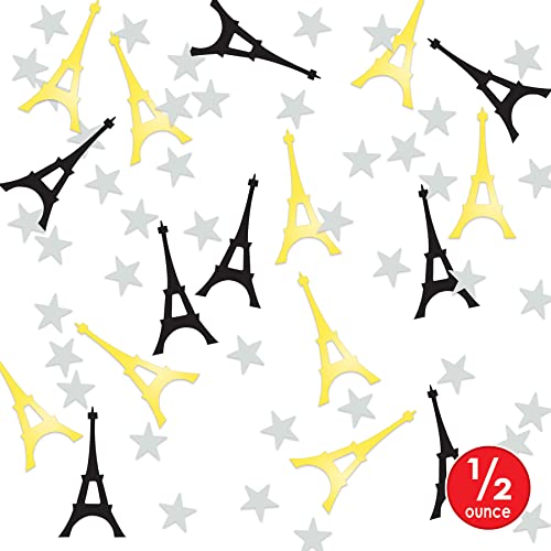 Beistle Eiffel Tower Confetti Table Decoration International Paris French Theme Party Supplies, One Size, Black/Gold/Silver #TOP1
