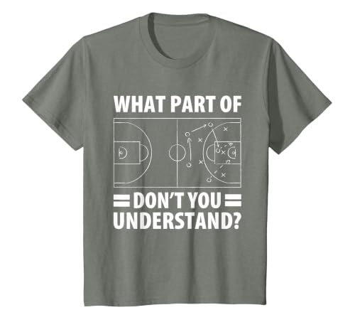 Funny What Part of Basketball Don't You Understand Coach T-Shirt, Youth, Olive Heather, Large