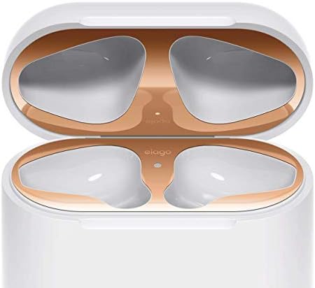 elago Upgraded AirPods Dust Guard (Rose Gold, 2 Sets) – Dust-Proof Film, Luxurious Looking, Must Watch Easy Installation Video, Protect AirPods from Iron/Metal Shavings [US Patent Registered]