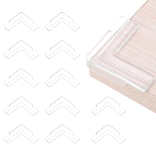 Image of uxcell Corner Protectors, 12 Pcs Table Corner Protectors, Furniture Corner Guard and Edges Safety Bumpers for Table Edges and Sharp Corners (Star-Shaped, Clear)