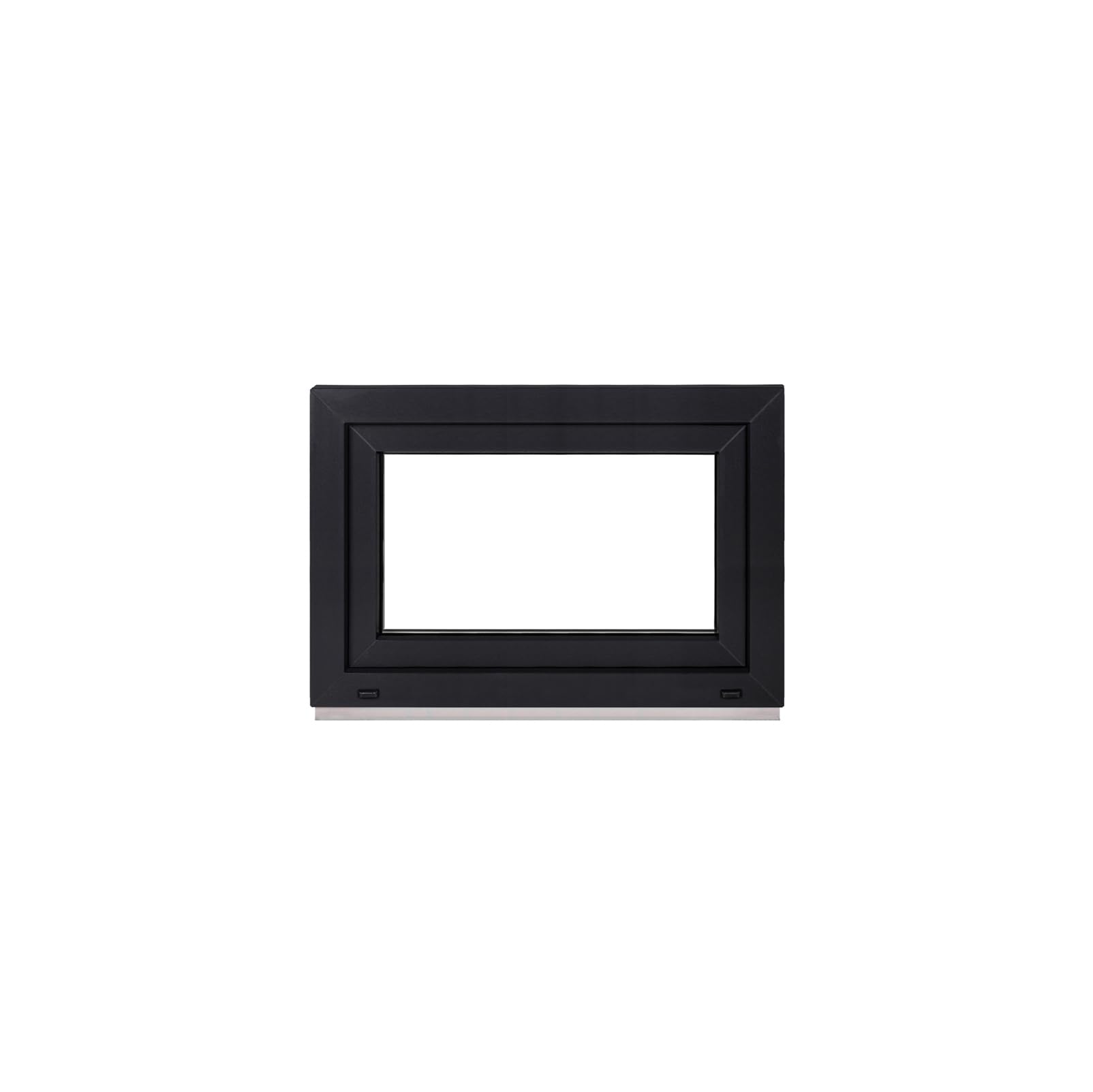 Framex - Finestra in plastica per cantina, triplo strato (32 mm), apertura anta-ribalta DIN sinistra, 70 x 40 cm, 700 x 400 mm (L x H), interno bianco/esterno antracite