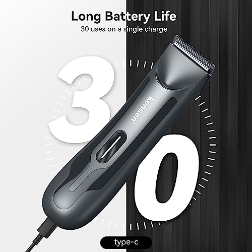 Body-Hair-Trimmer-for-Men-kensen-Electric-Groin-Hair-Trimmer-Rechargeable-Ball-Shaver-Groomer-Replaceable-Ceramic-Blade-Heads-Waterproof-WetDry-Clippers-Male-Pubic-Hair-Hygiene-Razor