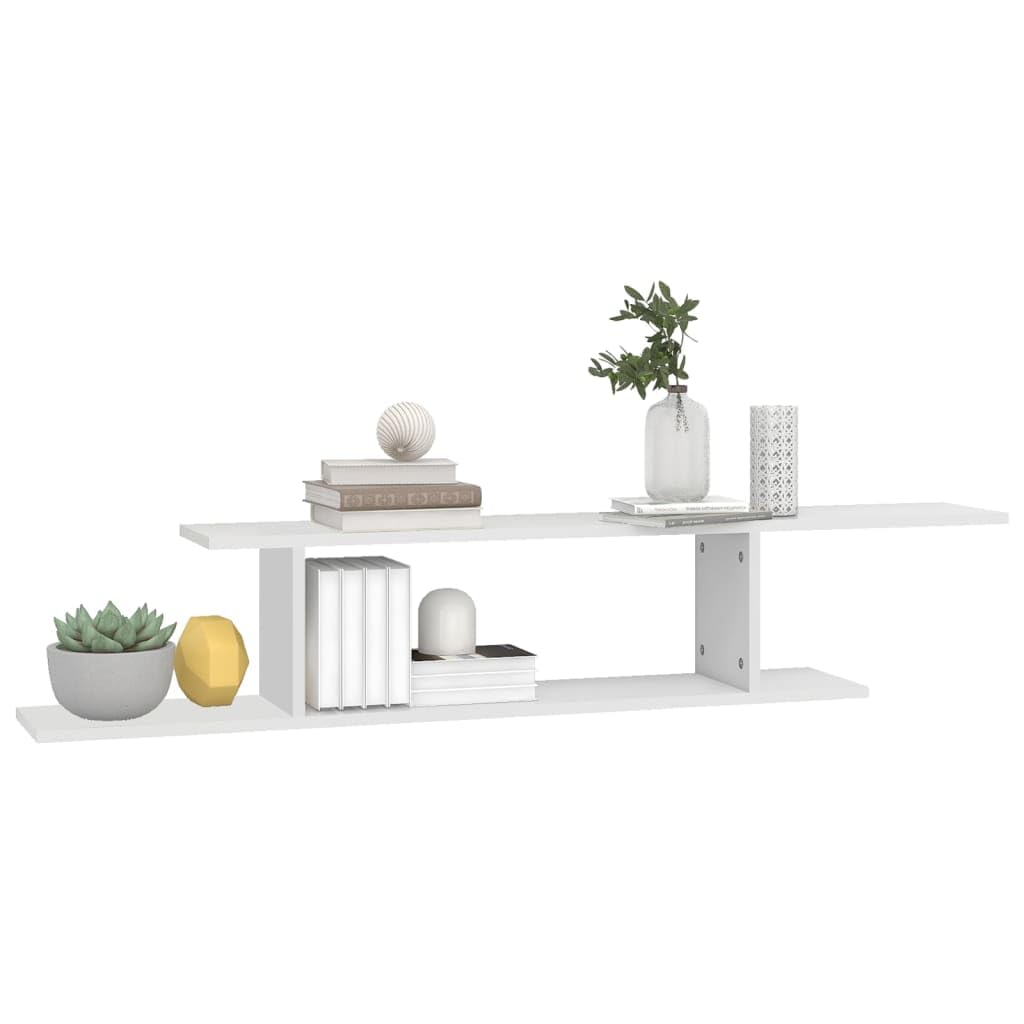 Mensola da parete per TV, in compensato, 125 x 18 x 23 cm, supporto robusto e stabile per lettori DVD, componenti AV, console e decorazioni, design asimmetrico