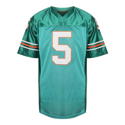 Ray Finkle Jersey 5 Ace Ventura Pet Detective Movie Football Jersey for Men Christmas Halloween Green Sports Shirt (Small,5 Green)
