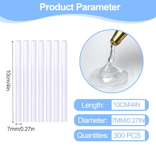 300 Pièces Mini Sticks à colle chaude 4" X 0.27"Glue Gun Sticks Hot Colle Gun sticks pour le métal, le bois, le verre DIY Artisanat d'art, Décoration d'intérieur, Compatible avec la plupart Mini Coller les pistolets