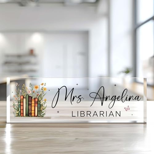 Personalized School Librarian Desk Name Plate