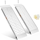 gardhom ラダーレール 長さ100CM 幅広 28CM 荷重680KG アルミ製 軽量 バイク スロープ 自転車 オートバイク適用 段差解消30CM 四輪バギー 草刈り機 除雪機用 貨物運搬用 2本セット 手袋付き