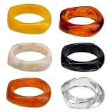 Bangle Bracelets for Women: You will get 6 pieces of chunky bracelets for women in 6 different colors, a suitable accessory to add a variety of elements to your outfit, showing your fashion and uniqueness Suitable Size:Our acrylic bracelet has an ins...
