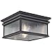 VAXCEL Cambridge Bronze Square Outdoor Flush Mount Ceiling Light Clear Glass