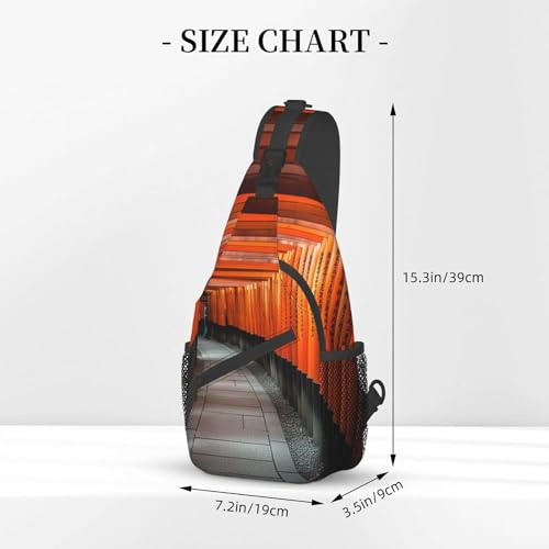Fushimi Inari Taisha-Rucksack, Reisetasche, lässige Brusttasche, Wandern, Tagesrucksack, Crossbody-Tasche für Männer und Frauen, Siehe Abbildung, One size