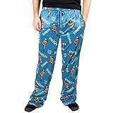 Bioworld Naruto Shippuden Anime Cartoon Mens Blue All Over Print Sleep Pajama Pants-XL