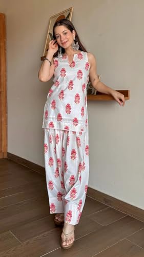 Image of LookMark Women's Rayon Printed Kurta Set with Farshi Salwar | Traditional Ethnic Co-ord Set for Women | Office, Casual Wear-AZ-YS-OG3-KS2337