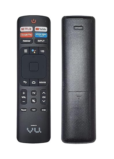 Image of Control Compatible for Remote Compatible with VU LED Smart TV 4k Without Voice Command with Netflix & P-Video hot Keys (Please Match The Image with Your Old Remote).