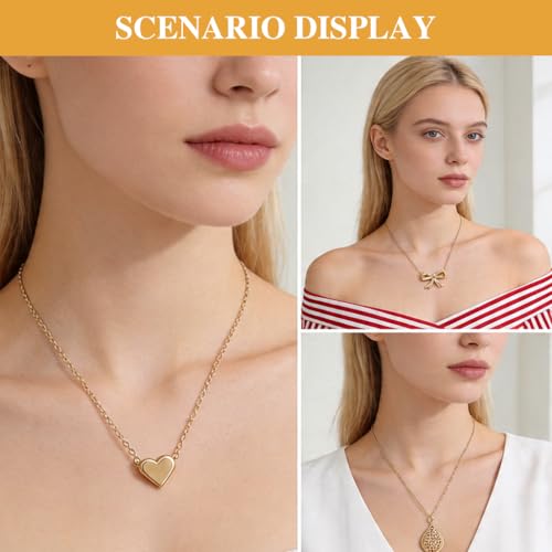 Image of Zibuyu 5PC Pendant Necklace Set for Women&Girls Stylish, Alloy Adjustable Chains Versatile Chic Jewelry Set Gifts for Girls