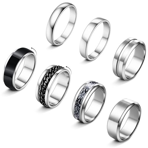 Bague en acier inoxydable de taille 7-13 à porter au quotidien pour un style moderne
