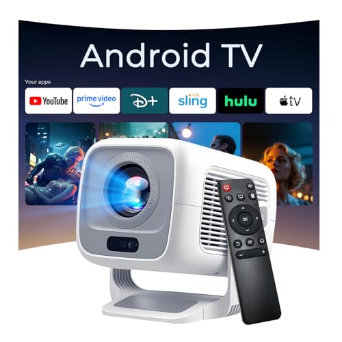Native 1080P Smart Mini Projector with WiFi 6 Bluetooth 5.4, Full HD 4K Support Auto...