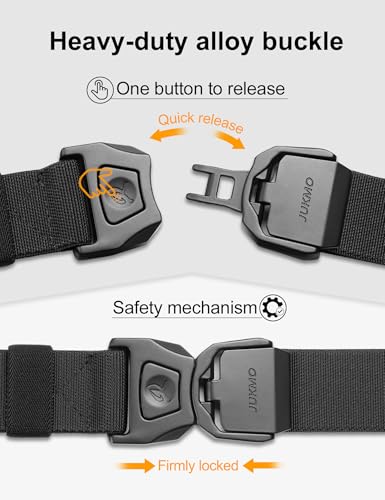 JUKMO Quick Release Tactical Belt, Military Work 1.5" Nylon Web Golf Belt with Heavy Duty Seatbelt Buckle2