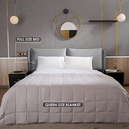 CYMULA Weighted Blanket for Adults (15lbs 48"x72" Twin Size) - Cooling Breathable Heavy Blankets for Summer Winter - Ultra Microfiber Soft Comfort Throw with Glass Beads - Gifts for Men/Women