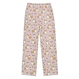 Yuiboo Comfortable Pjs Trouser Corgis Dog Pajama Pants Long Gifts with Pockets 9-10Y