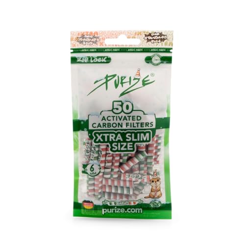 PURIZE® Beutel | 50 XTRA Slim Size Aktivkohlefilter (Set) XMAS