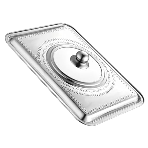 Couvercle antiprojections rectangulaire en acier inoxydable pour protection de cuisson - 2