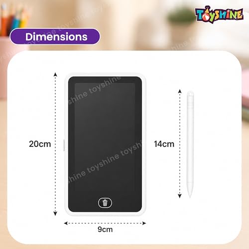 Image of Toyshine 2 in 1 Digital LCD Writing Tablet Children Doodle Board with Pencil Box for Kids 3-10 Years Old Boys /Girls Gifts Education Learning Toy, White