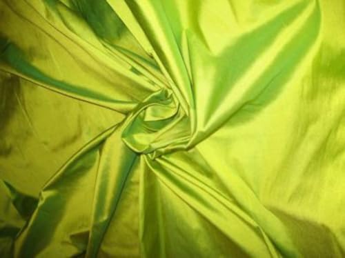 Soies dupioni vert citron 112 cm de large tissu au mètre pour robe de soirée