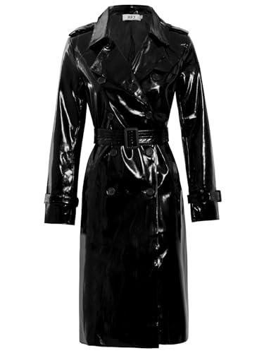 SS7 Femme Maxi Trench Coat en Vinyle
