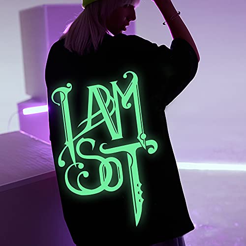 Image of RENLITONG Luminous Green Glow in The Dark Heat Transfer Vinyl HTV Rolls - 12 inch x 10ft Iron on Vinyl for T-Shirts Costumes, PU Elastic HTV Roll for All Cutter Machines Easy to Cut & Weed